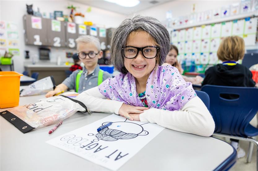 Jordan Elementary students celebrate the 100th day of school